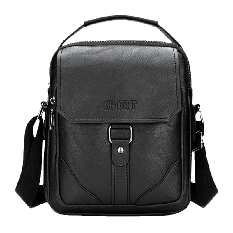 Men Vertical Large Capacity Waterproof Breathable Crossbody Bags Retro Sport Casual Soft Leather Messenger Bag Shoulder Handbag