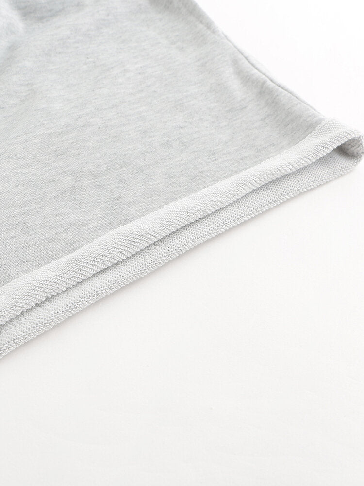 Women Simple Solid Color Drawstring Pocket Casual High Waist Shorts