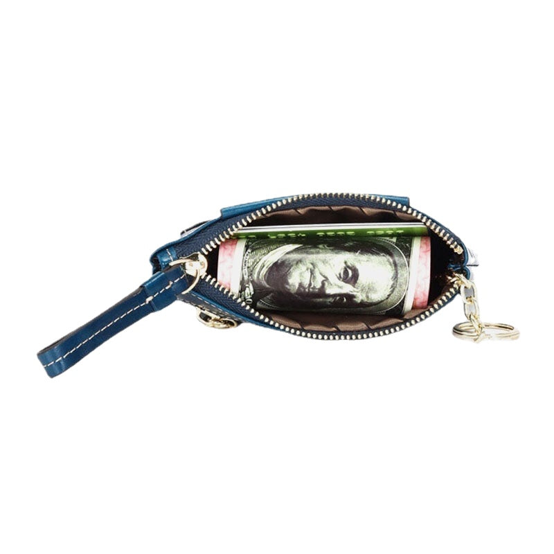 Women Genuine Leather Short Large Capacity Wallet Multifunction Portable Coin Purse With Rear Zipper