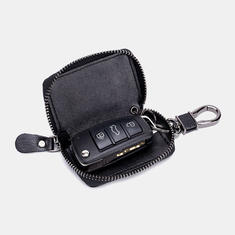 Men Genuine Leather Retro Mini Key Case Bag Large Capcity Fashion Car Keychain Wallet