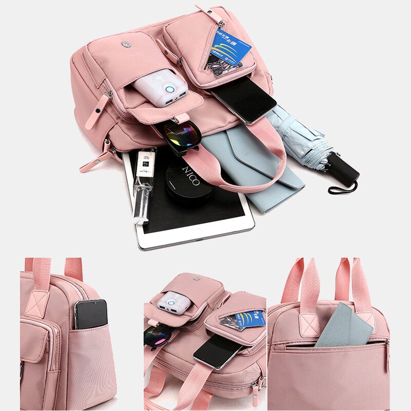 Women Light Weight Waterproof Multi-Pocket Handbag Shoulder Bag