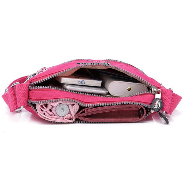 Women Nylon Multi-pocket Leisure Crossbody Bag Solid Shoulder Bag