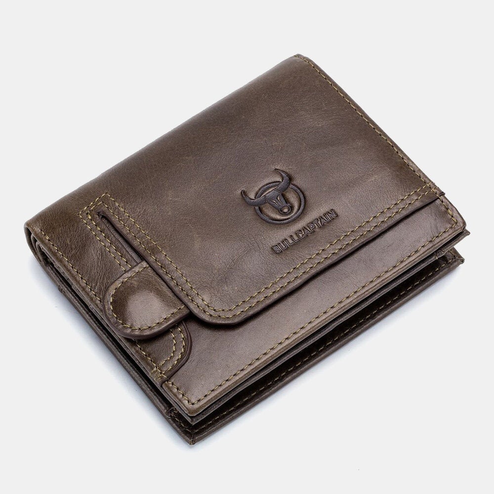 Men Genuine Leather Multi-card Slot RFID Anti-theft Thin Card Holder Money Clip Wallet Driver's License