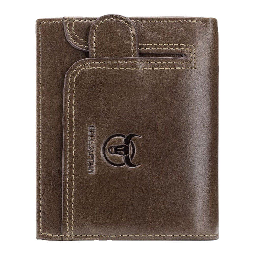 Men Genuine Leather Multi-card Slot RFID Anti-theft Thin Card Holder Money Clip Wallet Driver's License