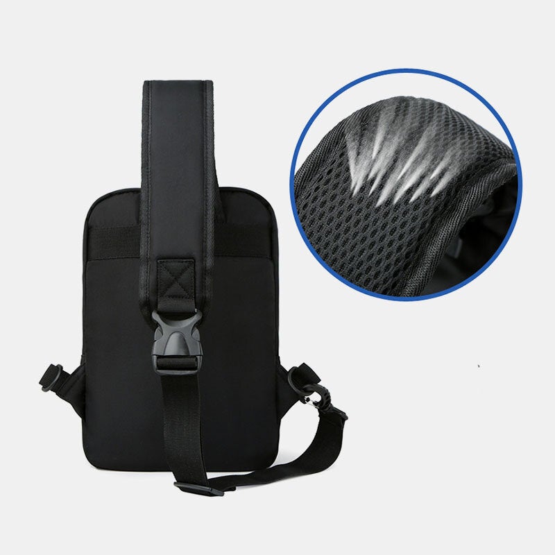 Men Nylon Large Capacity Waterproof Multi-Pocket Chest Bags Shoulder Bag Crossbody Bags