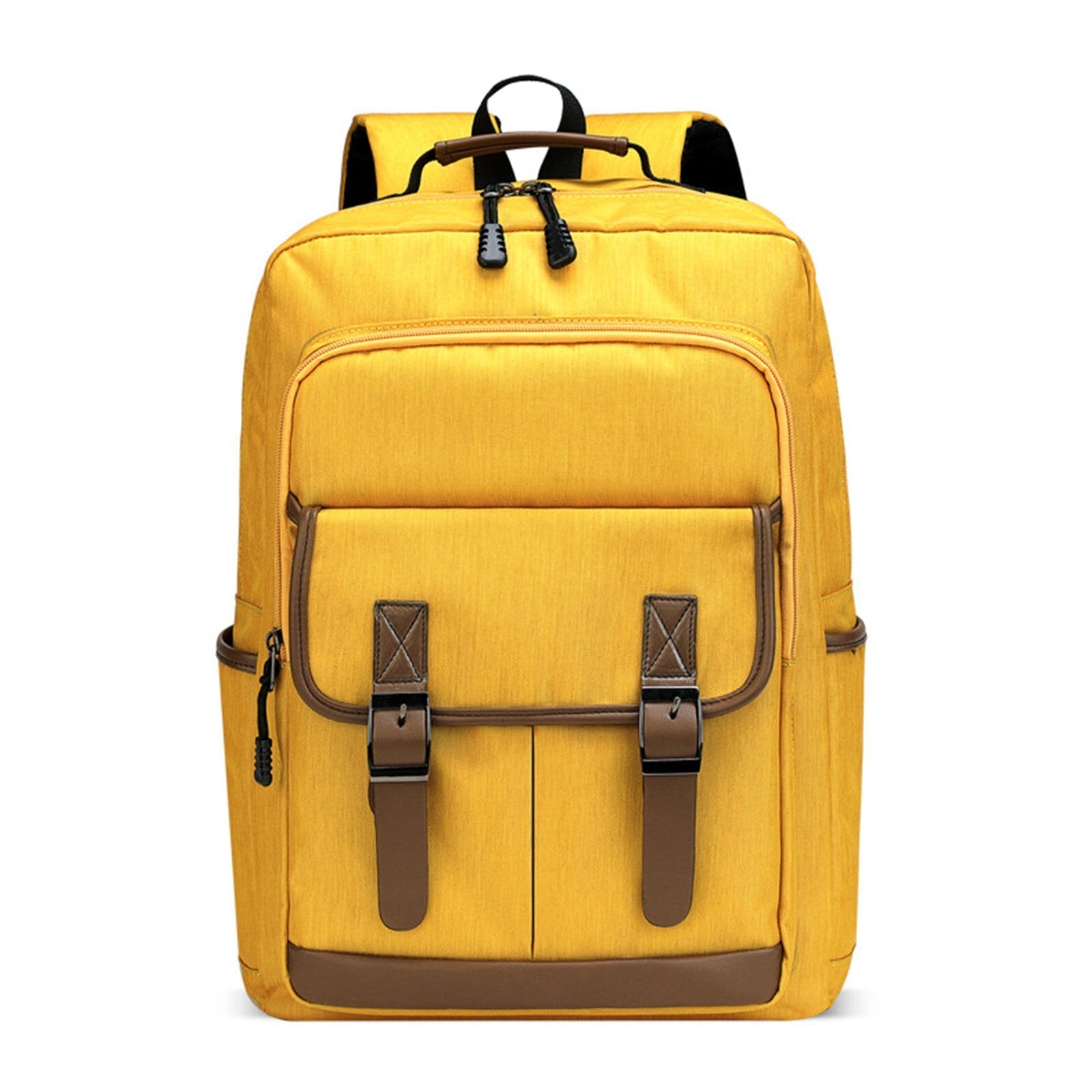 Men Polyester Casual Backpack Large-capacity Multi-pocket Zipper Backpack Travel Bag Laptop Bag