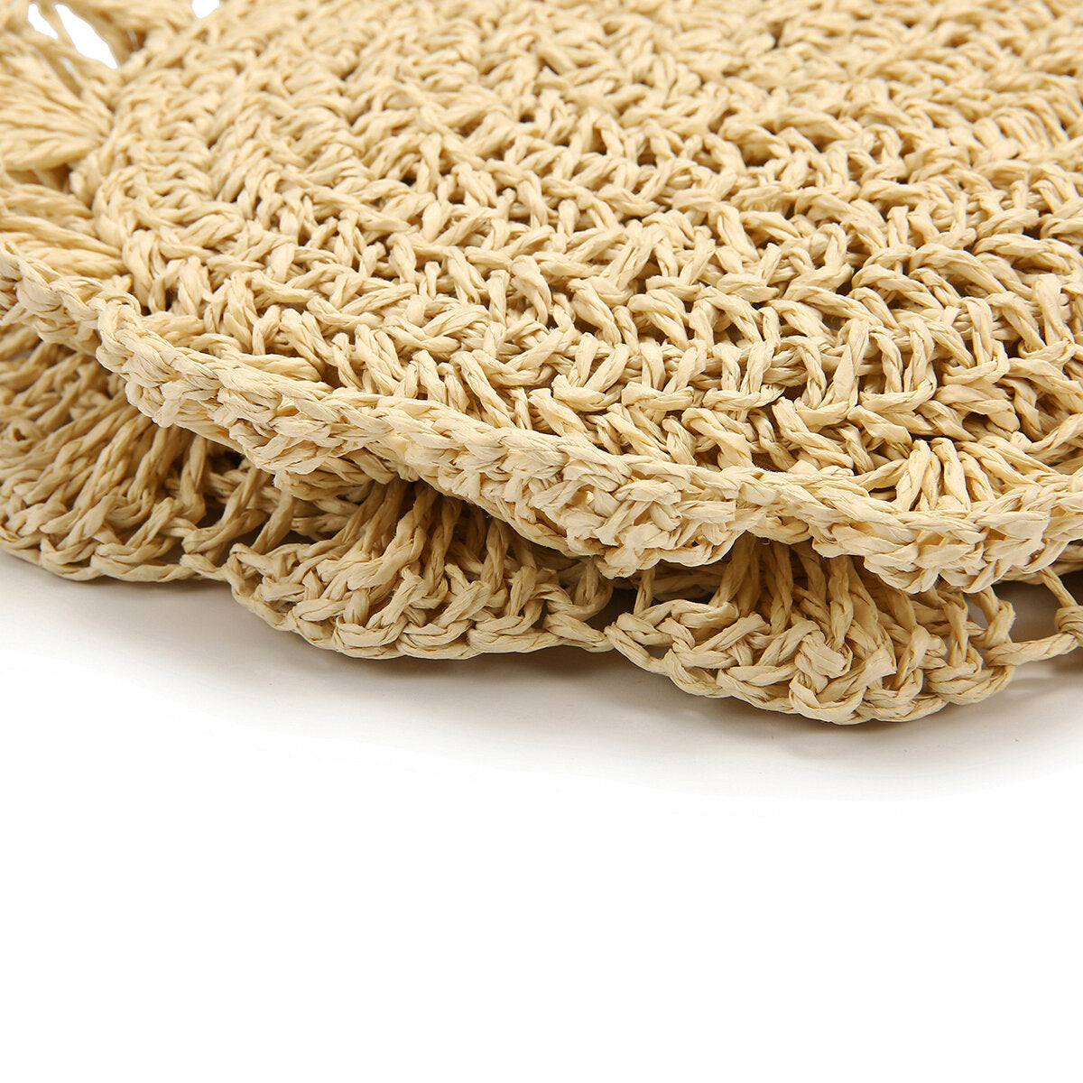 Women Straw Holiday Light Weight Crossbody Bag Elegant Bohemian Style Lace