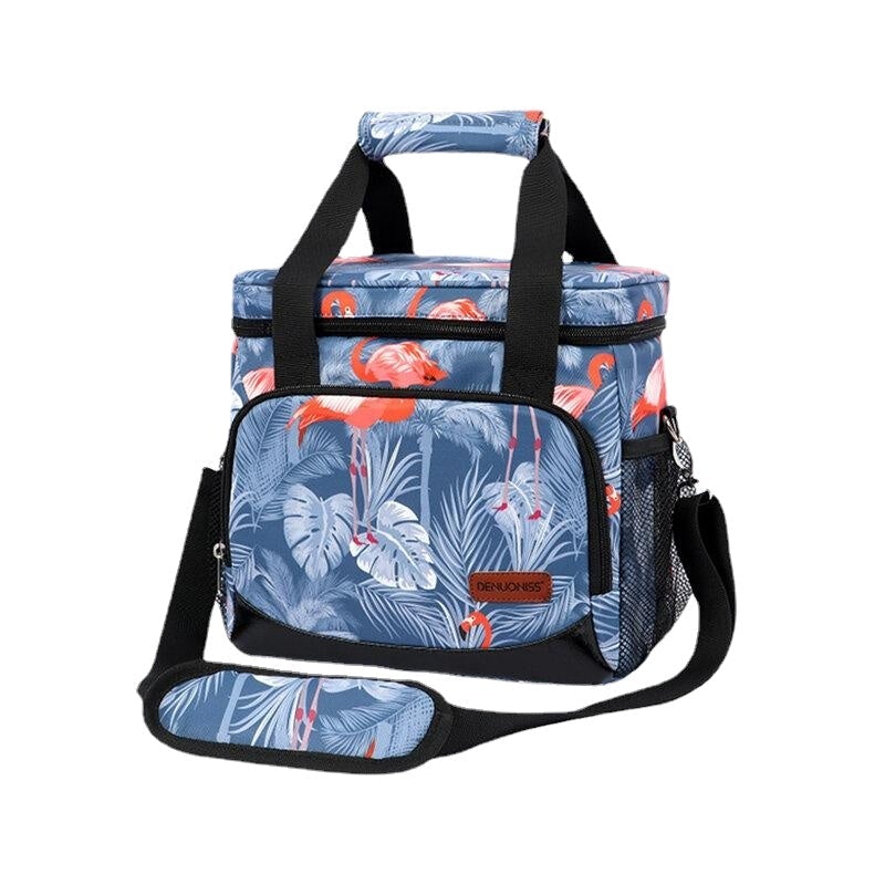 Women Multifunction Waterproof Print Lunch Box Crossbody Bag