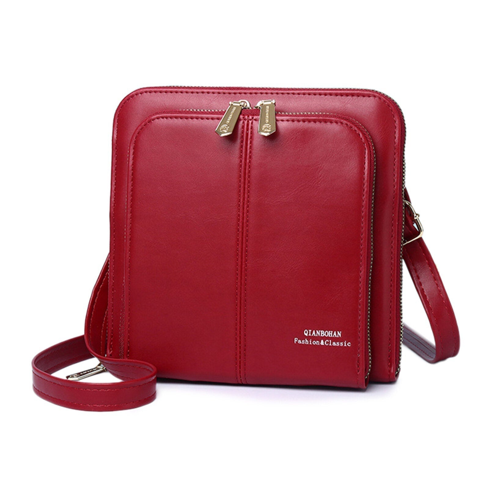 Women Artificial Leather Fashion Casual Crossbody Bag Multi-compartment Multi-card Slot Phone Bag