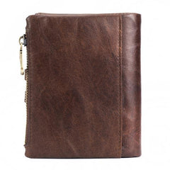 RFID Antimagnetic Vintage Genuine Leather 14 Card Slots Coin Bag Wallet