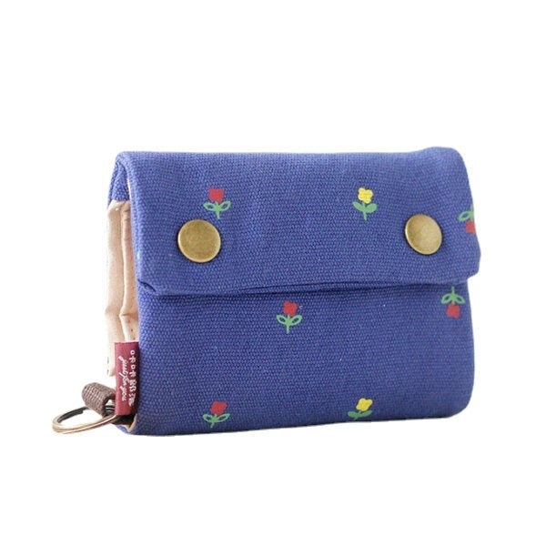 Women Handmade Three-fold Purse Denim Wallet Casual Multi-pockets Card Holder