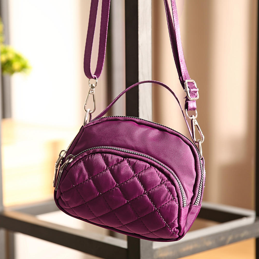 Women Leisure Waterproof Multi-Pocket Plaid Crossbody Bag Shoulder Bag