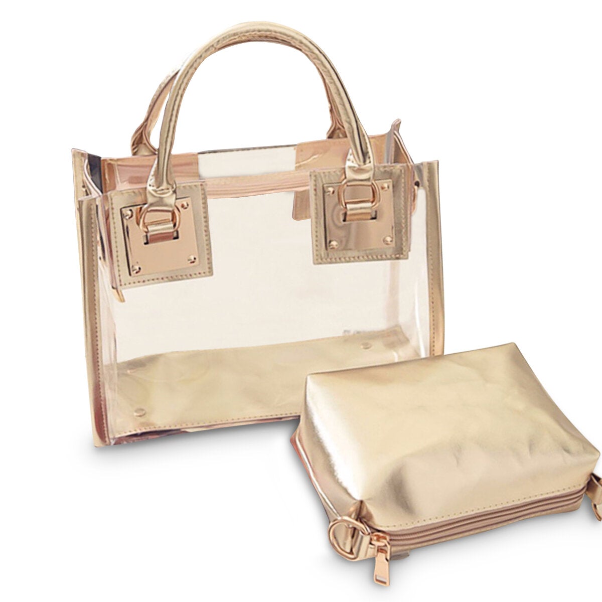 Transparent Gelly Crystal Celeb Tote Sand Beach Bag Shoulder Handbag