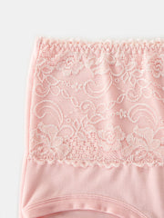 Plus Size Women's Floral Lace High Waist Cozy Panties