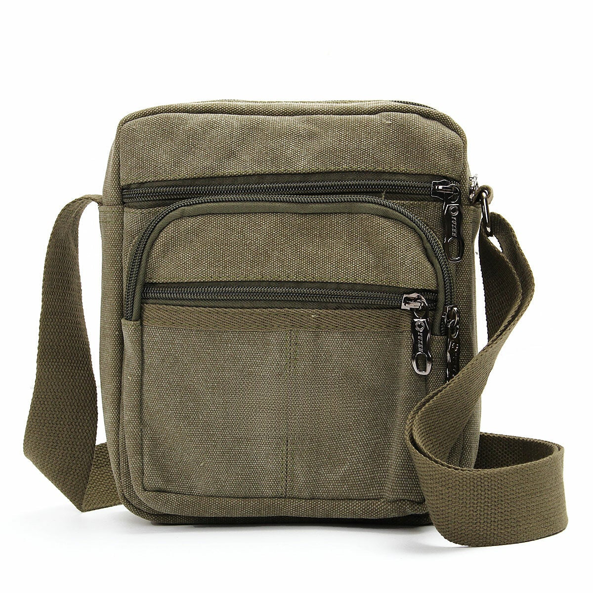 Men's Retro Canvas Crossbody Bag with Multi Pockets - Casual Shoulder Bag