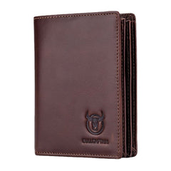 Men Genuine Leather Bifold Multi-card Slot Card Holder Coin Purse Money Clip Wallet