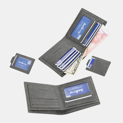 Men PU Leather Multi-card Slot Casual Thin Money Clip Card Holder Wallet