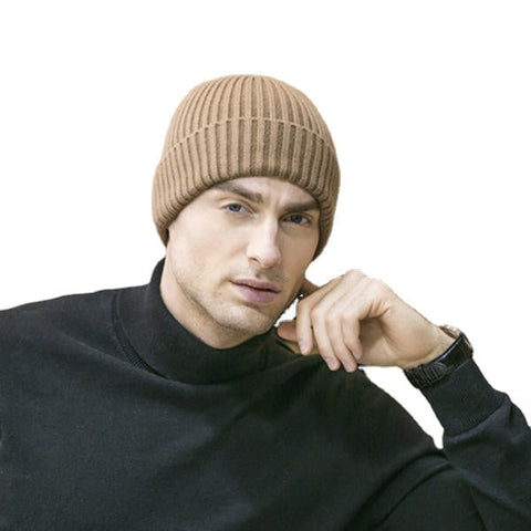 Unisex Classic Warm Thick Knit Hat Street Simple Style Couples Brimless Hats
