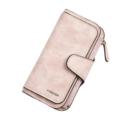 Women Trifold Dull Polish Faux Leather Long Wallet Card Holder Purse Clutches Bags