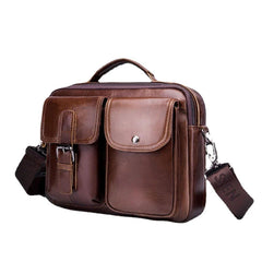 Men's Vintage Leather Business Crossbody Handbag for Work
