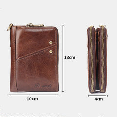 Men Bifold Genuine Leather Multi-card Slots Card Holder RFID Anti-theft Short Driving License Wallet Coin Purse