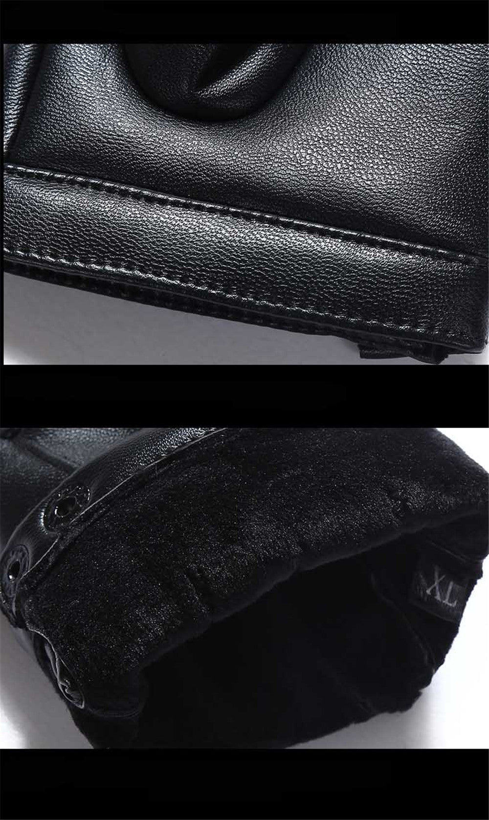 PU Leather Winter Half Finger Motorcycle Gloves - Warm Fleece for Outdoor Hunting