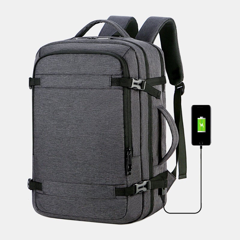 Men Polyester 15.6 Inch USB Charging Anti theft Business Laptop Bag Backpack