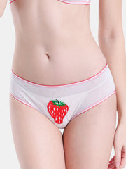 Women's Daisy Fruit Print Mesh Breathable Hip Panty