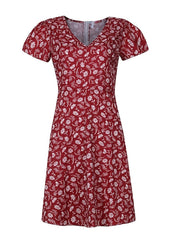 Women‘s A Line Dress Knee Length Dress Blue White Gray Red Sleeveless Floral Print Spring Summer V Neck Elegant Casual Sexy Print Dresses