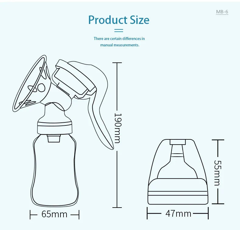 Breast Pump Manual Suction Milk Pump Feeding Breasts Pumps Milk Bottle Sucking Postpartum Supplies BPA Free