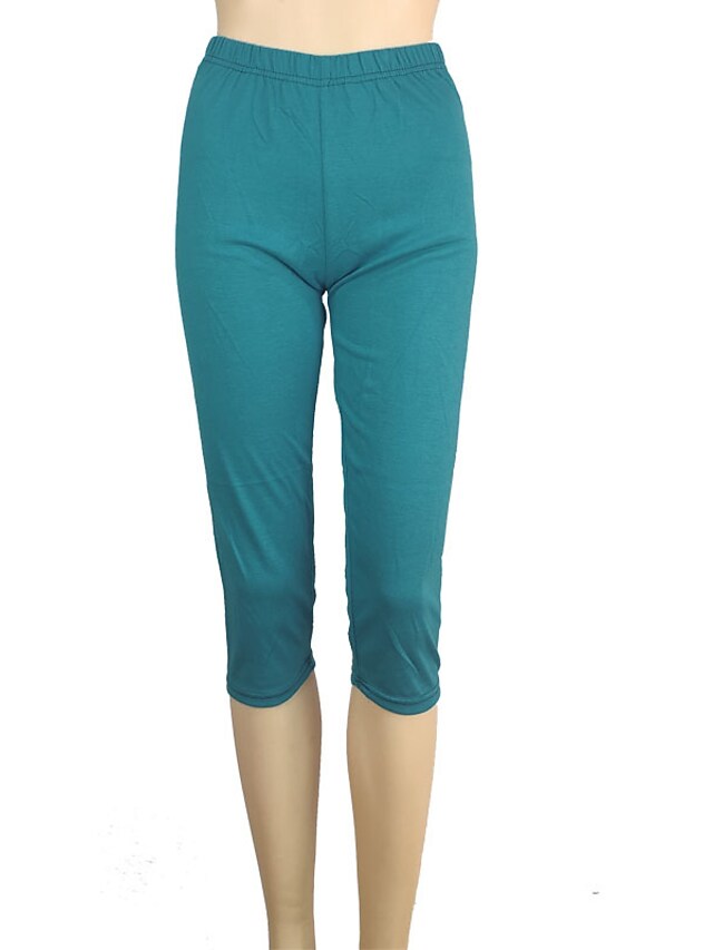 Women's Daily Yoga Stretchy Cotton Blend Lightweight Sports High Waist Capri shorts