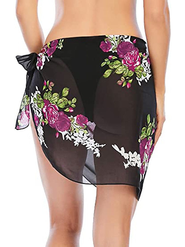 Women's Swimwear Cover Up Swim Shorts wrap Normal Swimsuit Printing Floral Bathing Suits New Vacation Fashion, Sexy, Modern