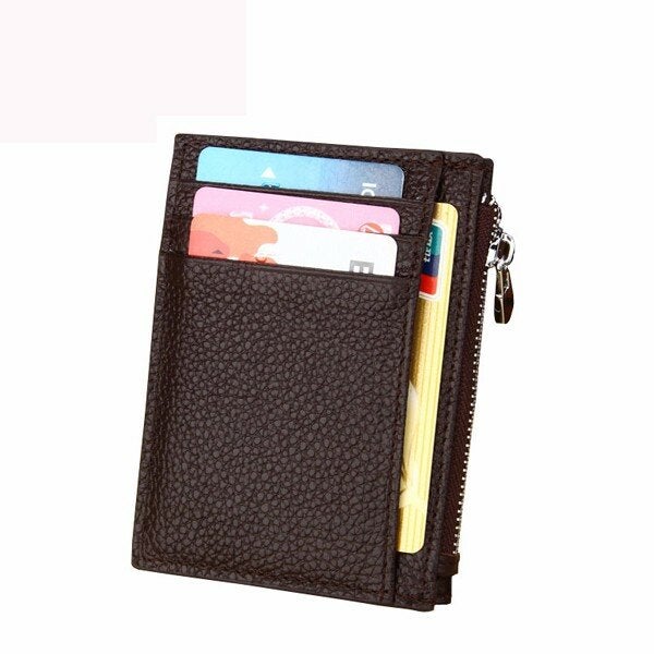 RFID Antimagnetic Woman Man Card Eight Card Holders Cow Leather Purse Wallet