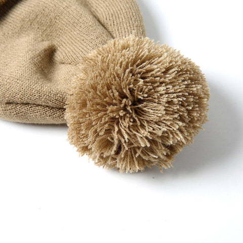 Men Women Winter Vintage Knit Earmuffs Beanie Cap Outdoor Thicken Warm Skullcap