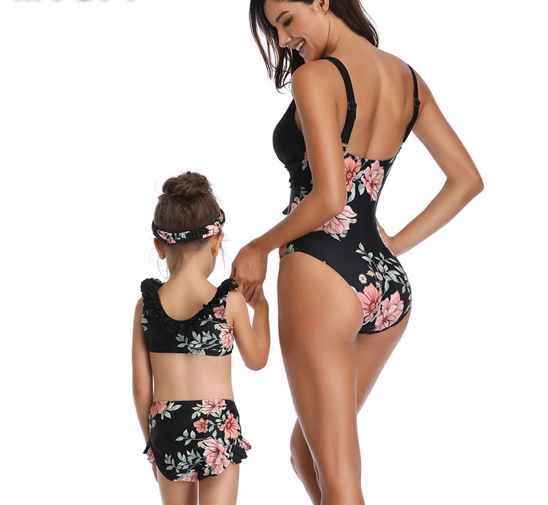 Floral Printed Clothes For Mother Daughter And Swimwear Bikini