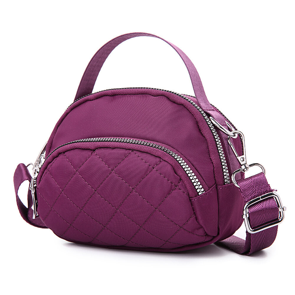 Women Leisure Waterproof Multi-Pocket Plaid Crossbody Bag Shoulder Bag