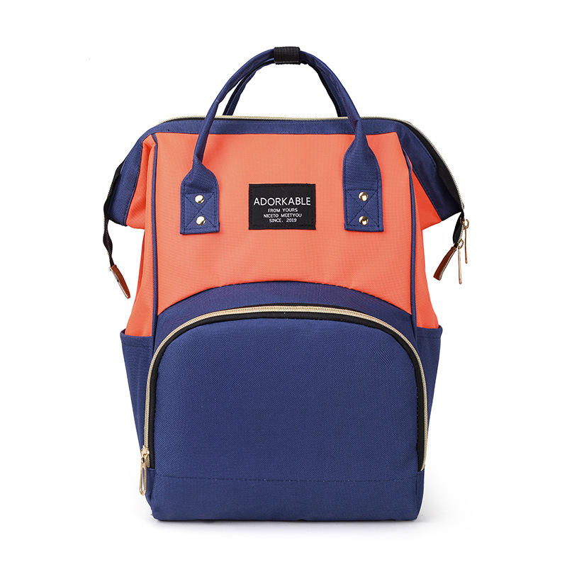 Women Fashion Canvas Casual Mummy And Kids Patchwork Backpack Handbag