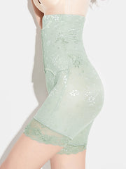Women Embroidered Solid Color Lace Tummy Control Shapewear Panties