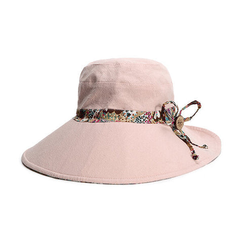 Women Sunscreen Bucket Hat Casual Anti-UV Wide Brim Double Sided Wear Beach Hat