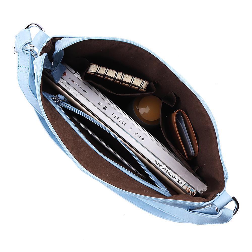 Women Faux Leather Multi-pocket Shoulder Bag Crossbody Handbag Large Capacity