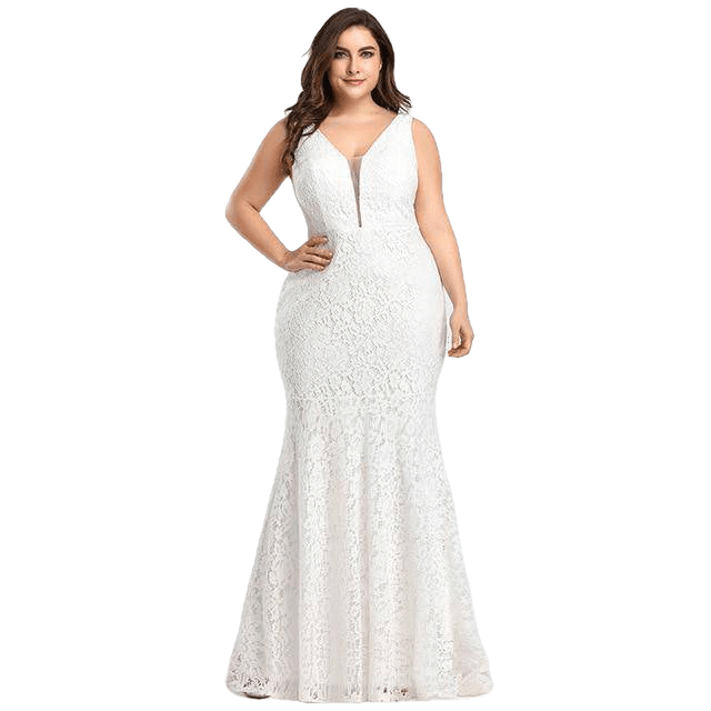 Elegant Mermaid Lace Sleeveless V-Neck Long Party Gowns - Sheseelady