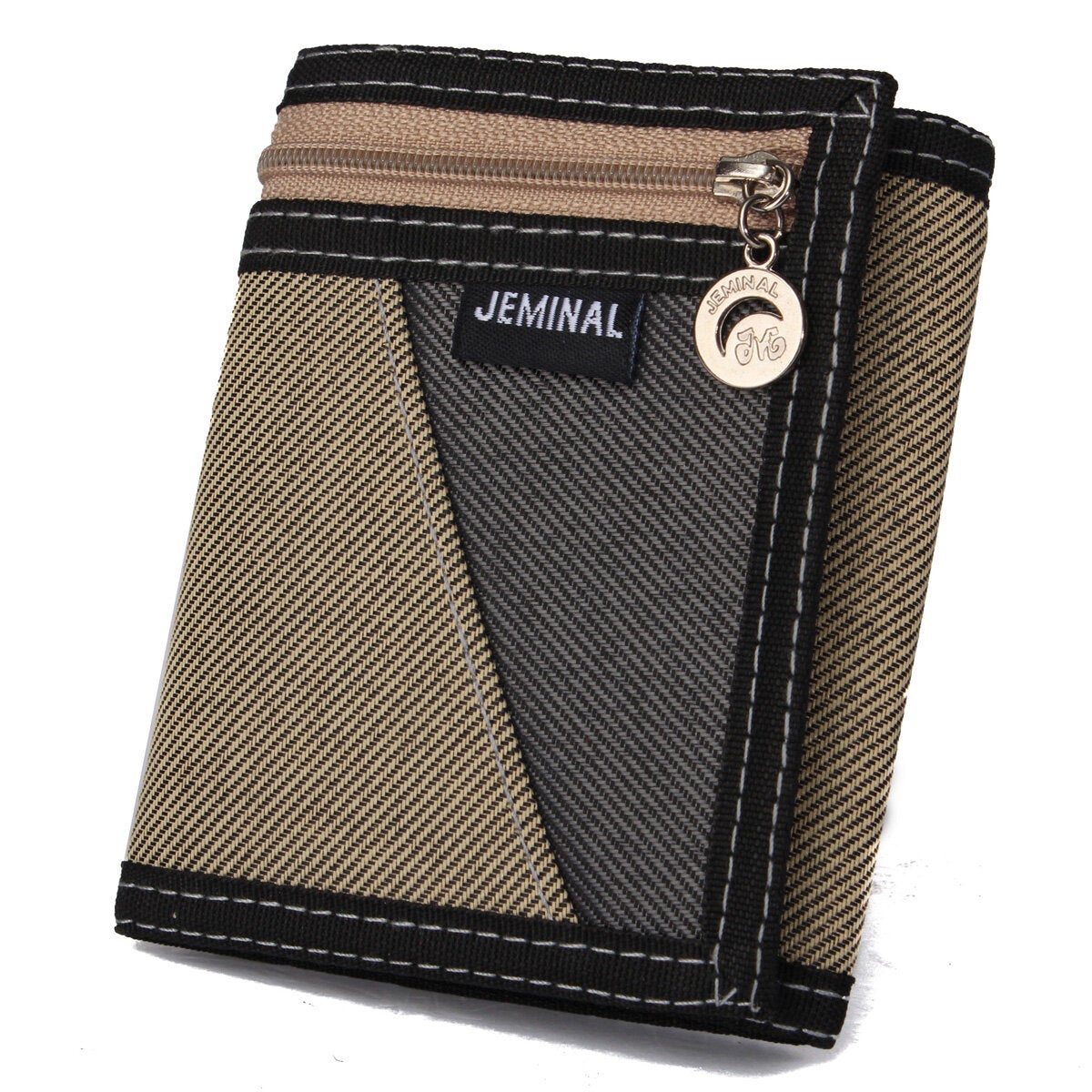 Men Wallets Casual Canvas Wallet Vertical Patchwork Design Male Purse Waist