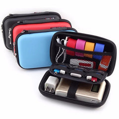 USB Flash Drive Earphone Digital Gadget Pouch Travel Silver Storage Bag