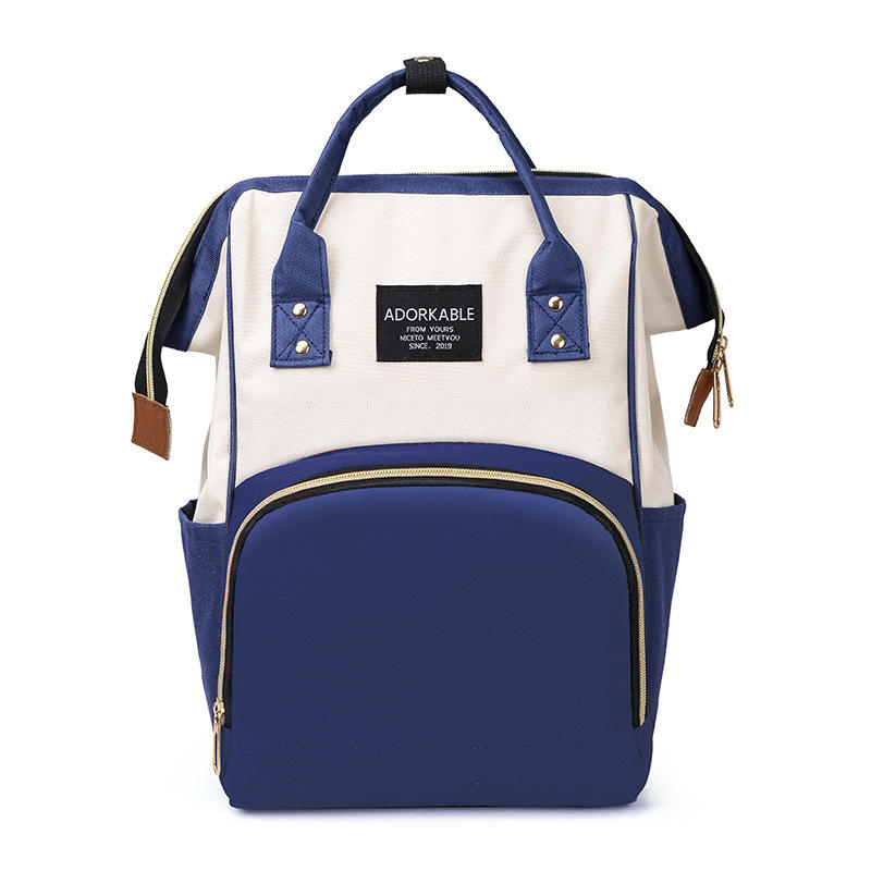 Women Fashion Canvas Casual Mummy And Kids Patchwork Backpack Handbag