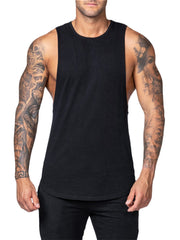 5 Colors Cotton Breathable Solid Color Men Sleeveless Fitness Workout Tank Tops