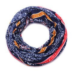 Women Flowers Printing Cotton Cap Casual Warm Bonnet Hat Double Use Collar Scarf