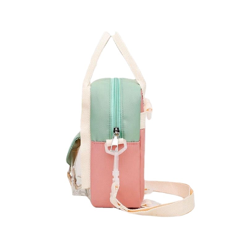 Women Transparent Patchwork Waterproof Backpack School Bag