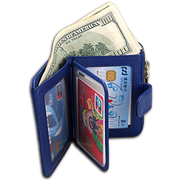 Genuine Leather Unisex 10 Card Slot Wallet Fashion Hasp Holder