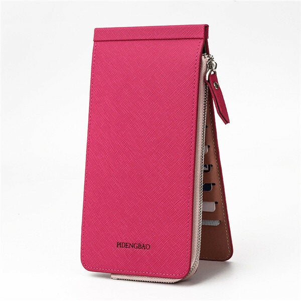 Women Men 26 Multi Card Holder Ultra Thin PU Leather Zipper Business Card Case 5.5'' Phone Bags