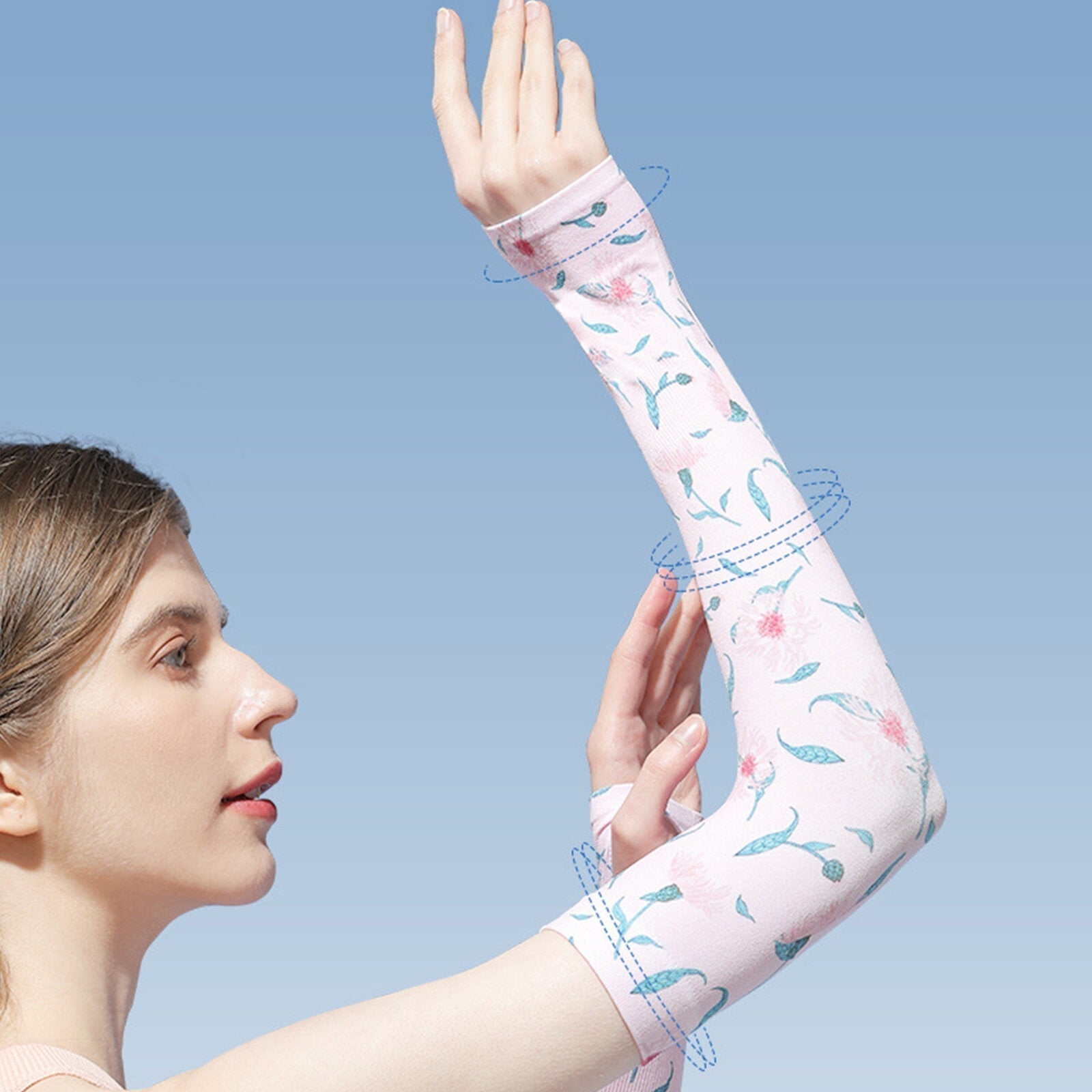 Women's Nylon Ice Silk Thin Outdoor Cycling Driving UV Protection Arm Guard Sun Protection Sleeve